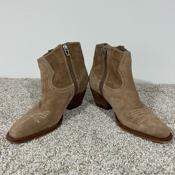 Dolce Vita Silma Western Leather Cowboy Bootie Tan Zipper Pointed Toe Size 6 - Picture 13 of 13